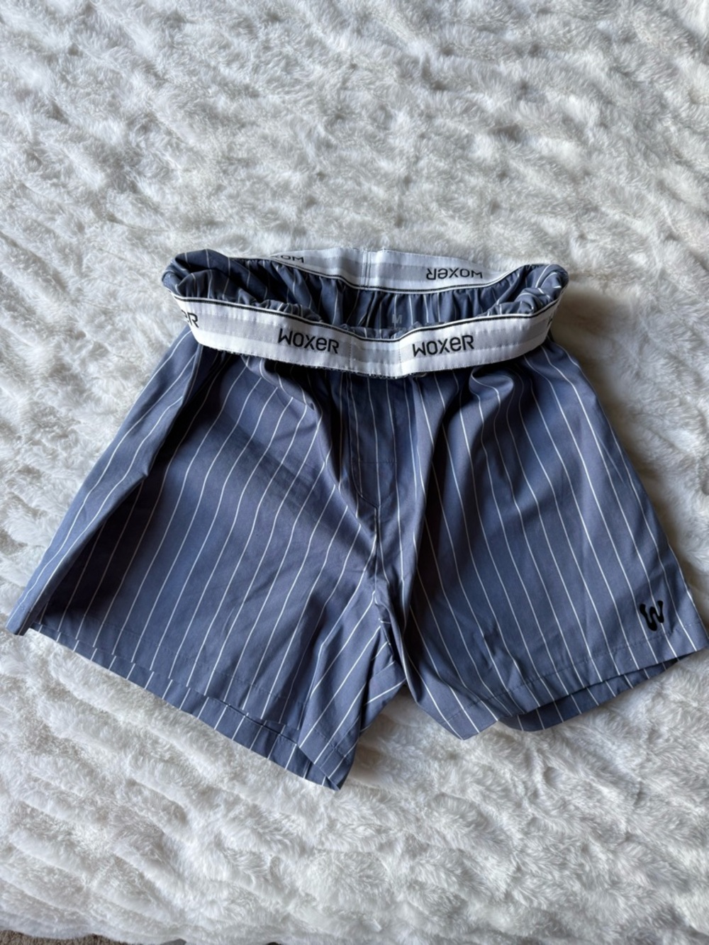 LIMITED EDITION - Woxer Blue Pinstripe Elastic Waist Shorts / Boxers